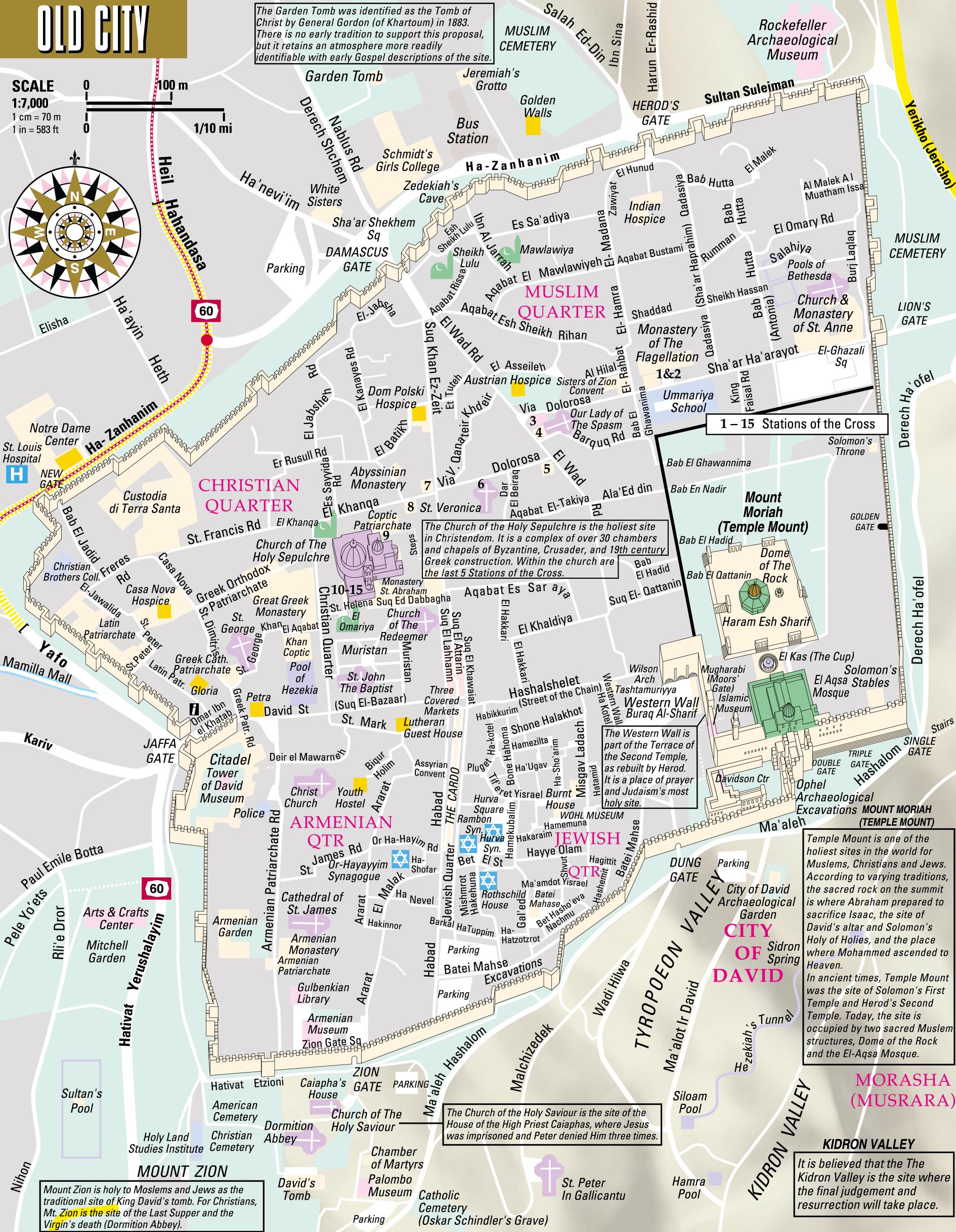 Jerusalem Downtown Map 