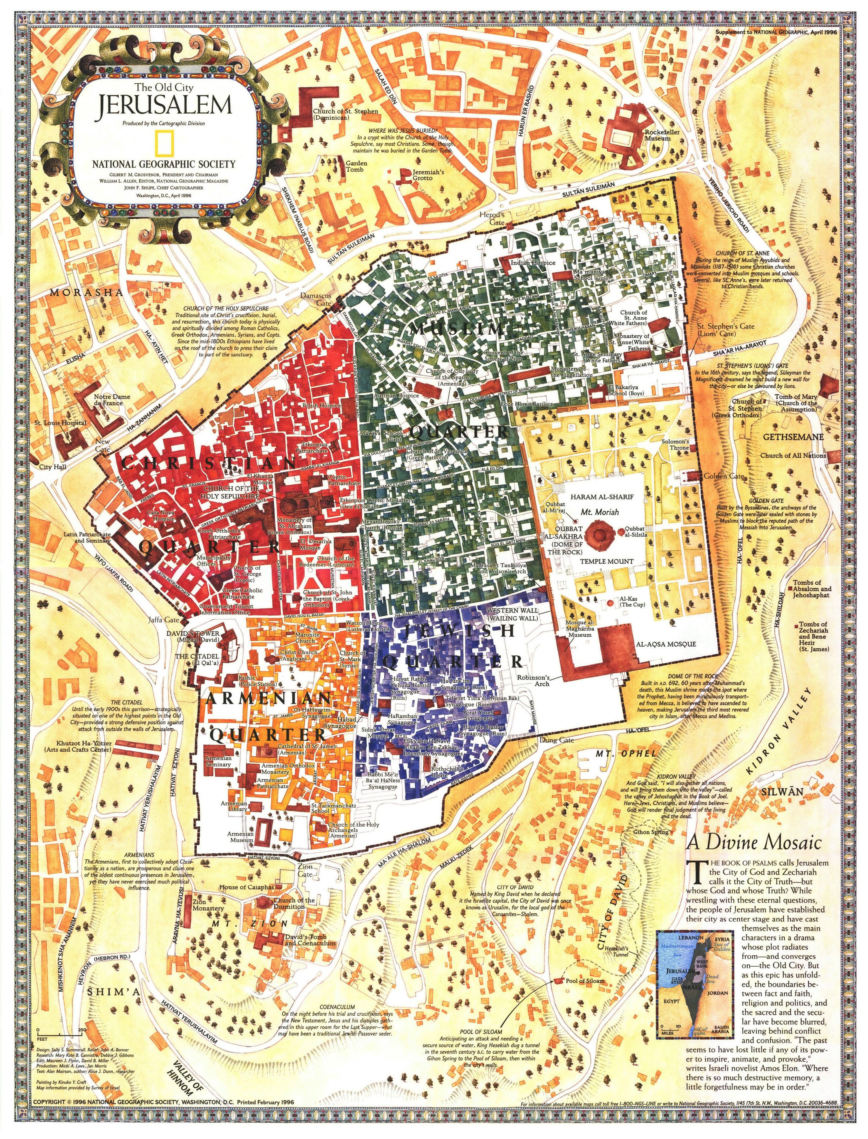 Jerusalem Vintage Map 