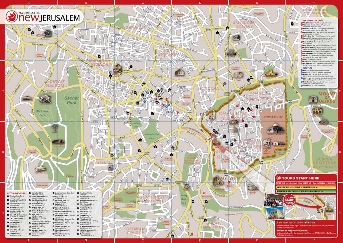 Jerusalem sights map