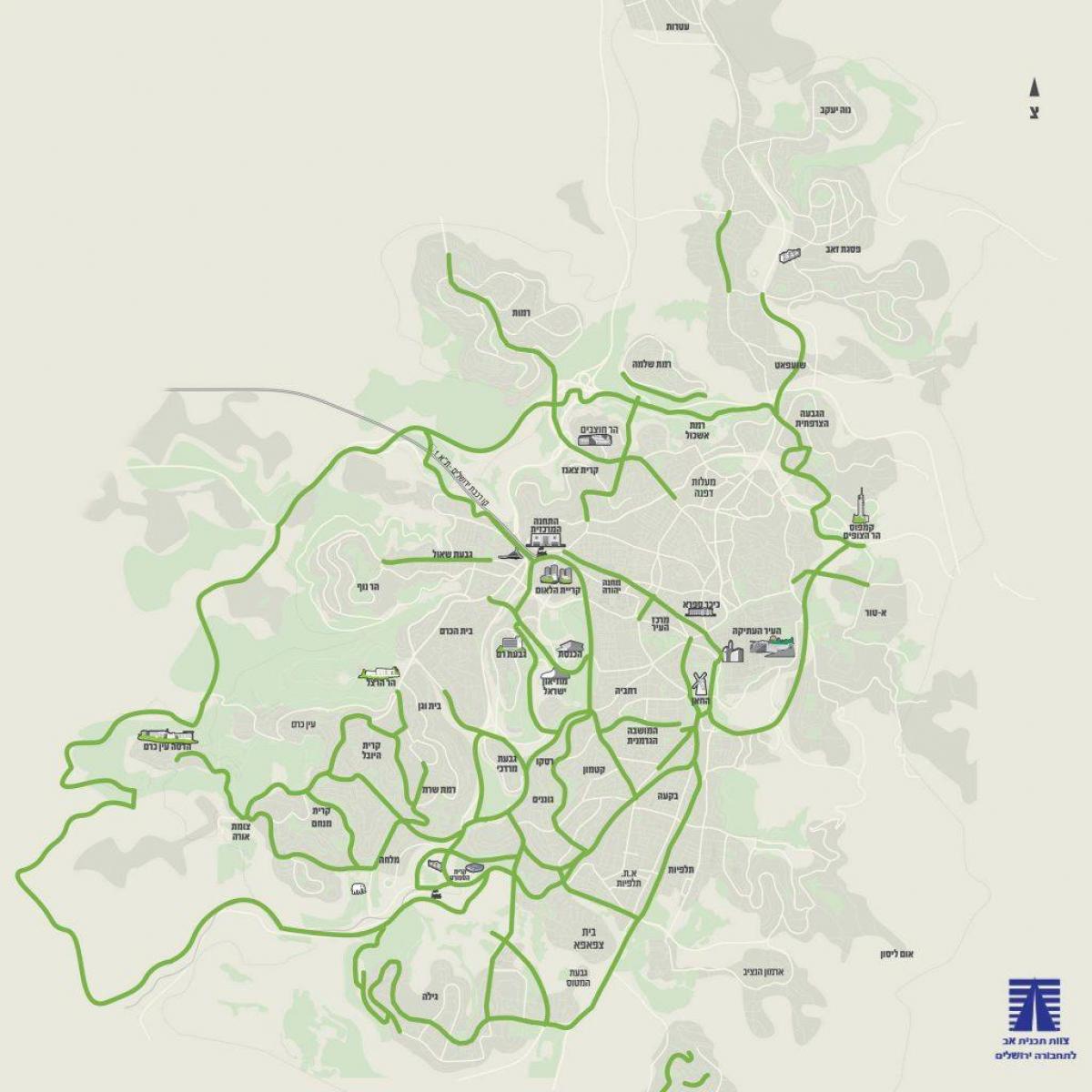 Jerusalem bike lane map