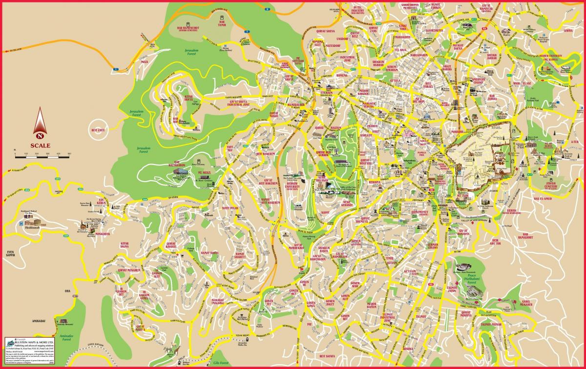 Jerusalem sightseeing map